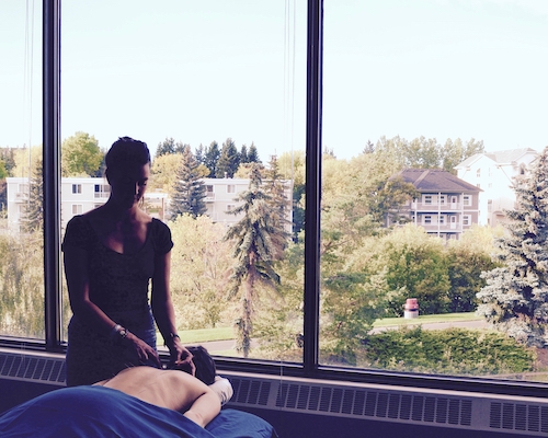 TCM Acupuncture treatment room with a view of the Sturgeon River